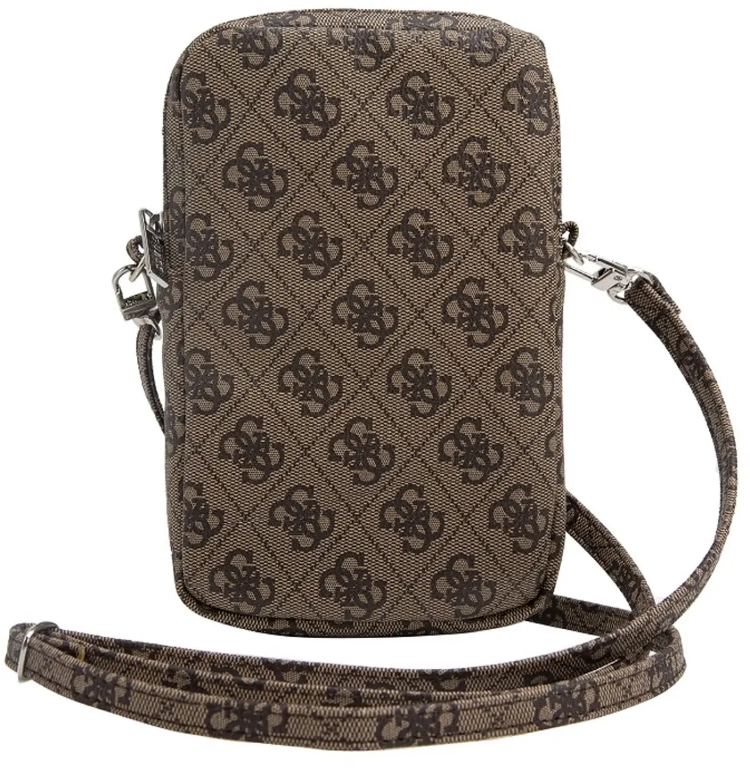 GUESS Triangle Logo Wallet Pouch GUWBZP4GFTSW - 3 Pasjes - Bruin