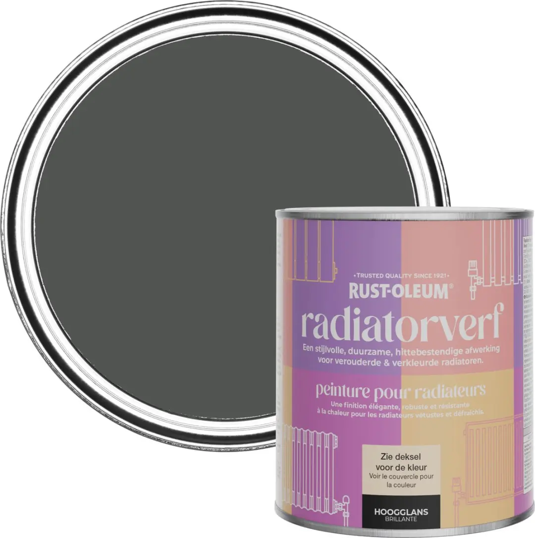 Rust-Oleum Donkergrijs Radiatorverf Hoogglans 750ml