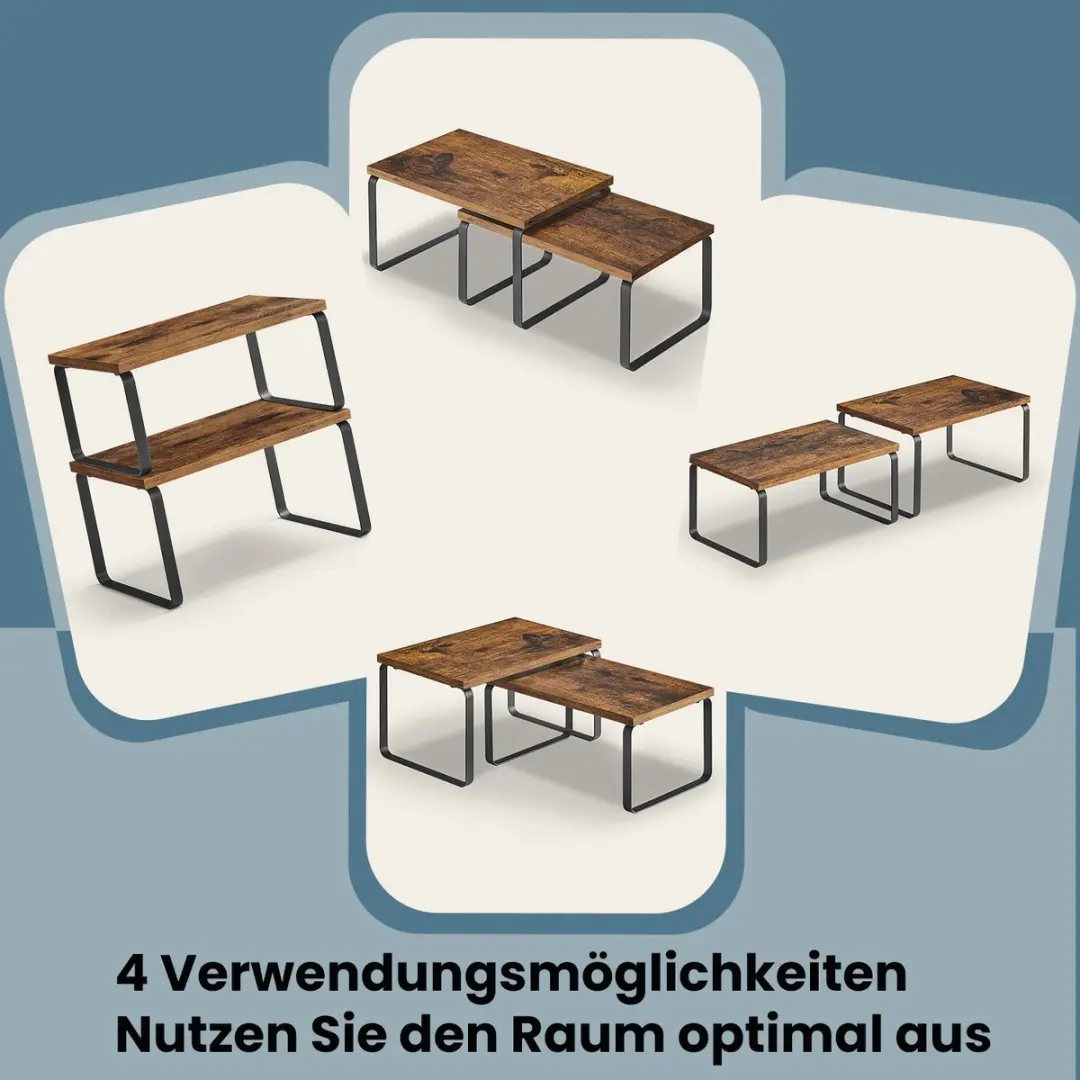 Songmics Kruidenrek Set 2 Keukenorganizers 19,5x29,7cm Inktzwart/Vintagebruin - afbeelding 5 van 6
