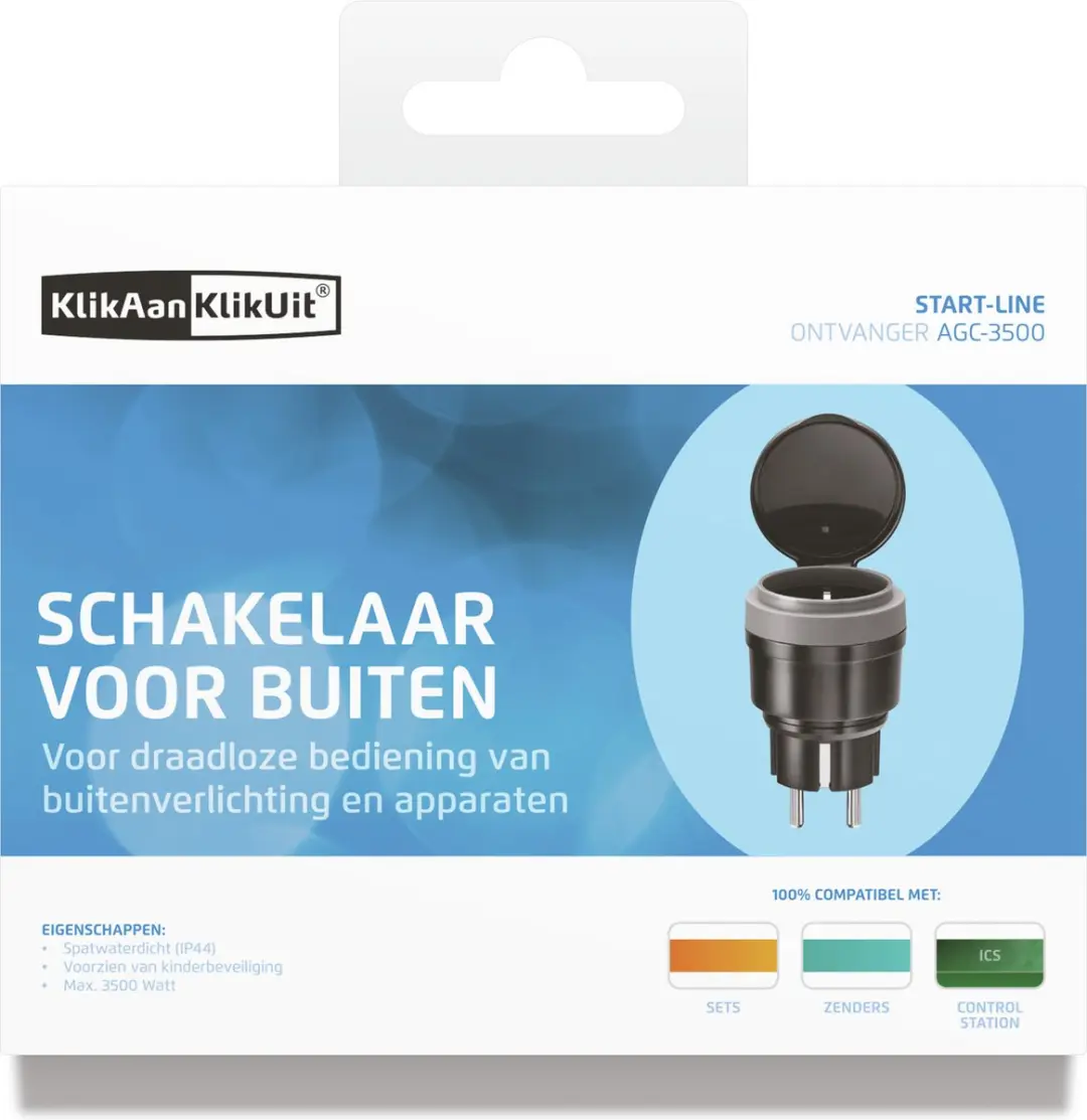 KlikAanKlikUit AGC-3500 Stekker Buiten - Zwart