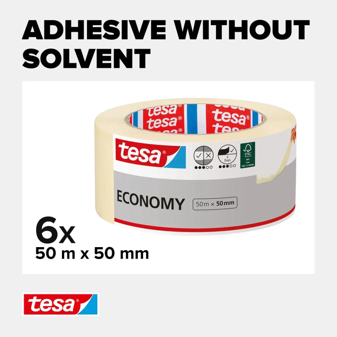 Tesa Universal Afplaktape 6x50m 50mm - Beige
