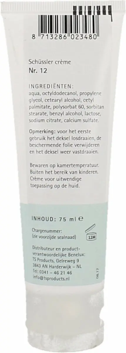 Pfluger Schüssler Zout 12 Calcium Sulfuricum D4 Crème 75ml