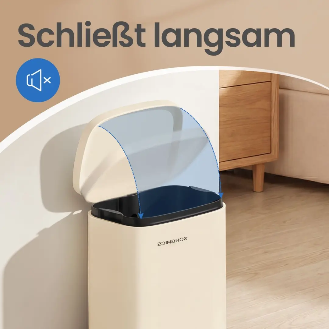 Songmics Pedaalemmer 12L - Beige - afbeelding 6 van 6