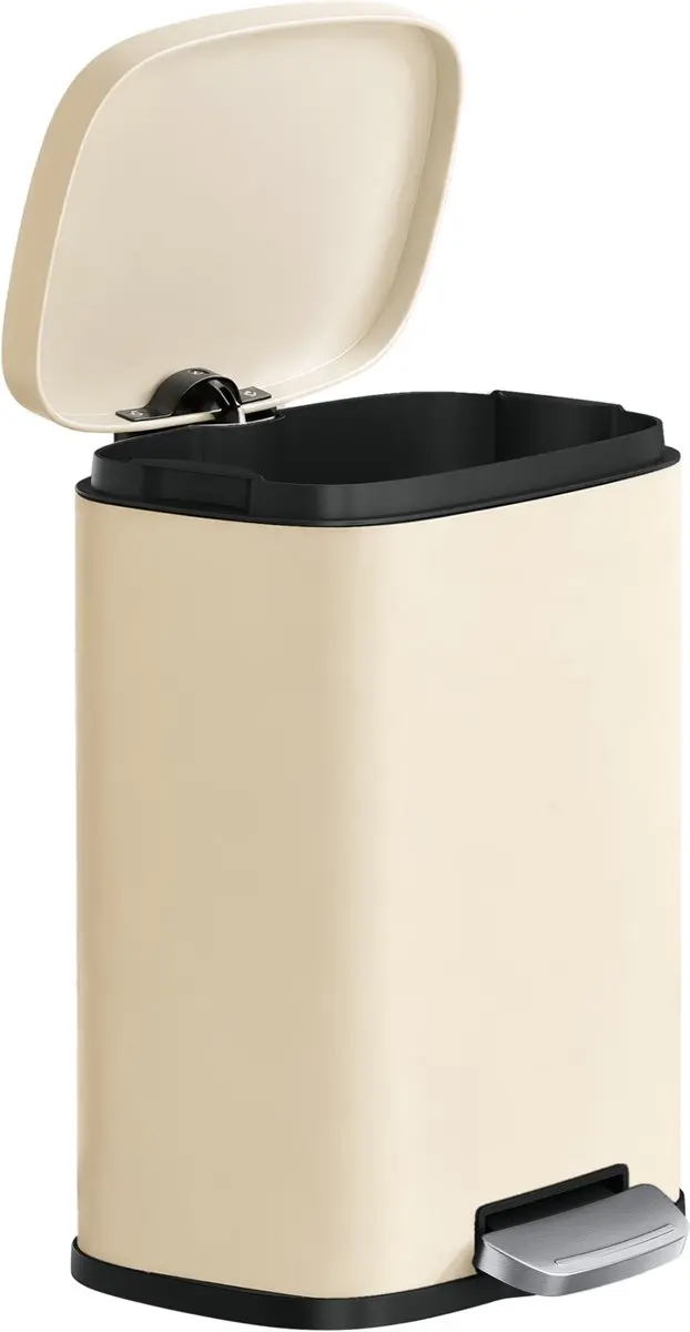 Songmics Pedaalemmer 12L - Beige - afbeelding 2 van 6