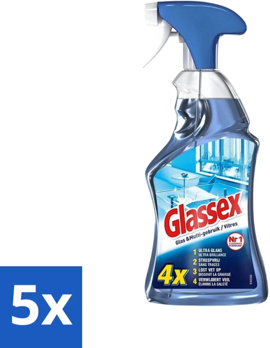 Glassex Glas & Multi Schoonmaakspray 750ml - 5 Stuks