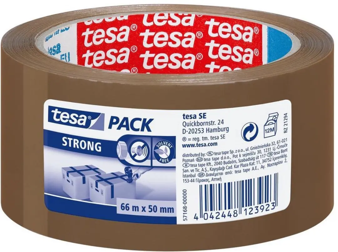 Tesa Verpakkingstape 2x - Bruin 66m x 50mm