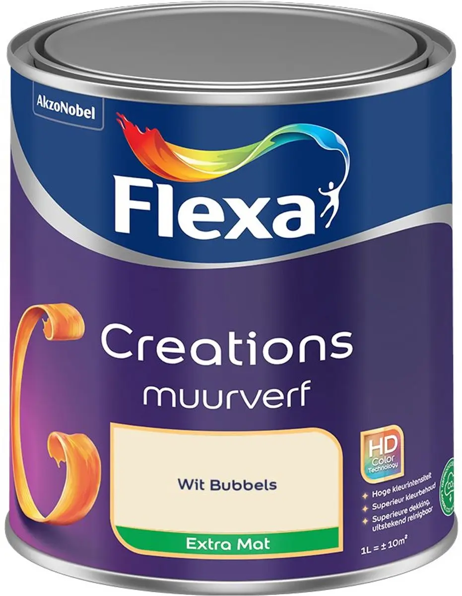 Flexa Creations Muurverf Extra Mat Wit Bubbels 1L