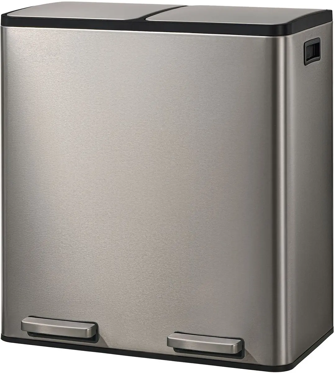 Songmics Pedaalemmer 2x30L - 60L - Zilver