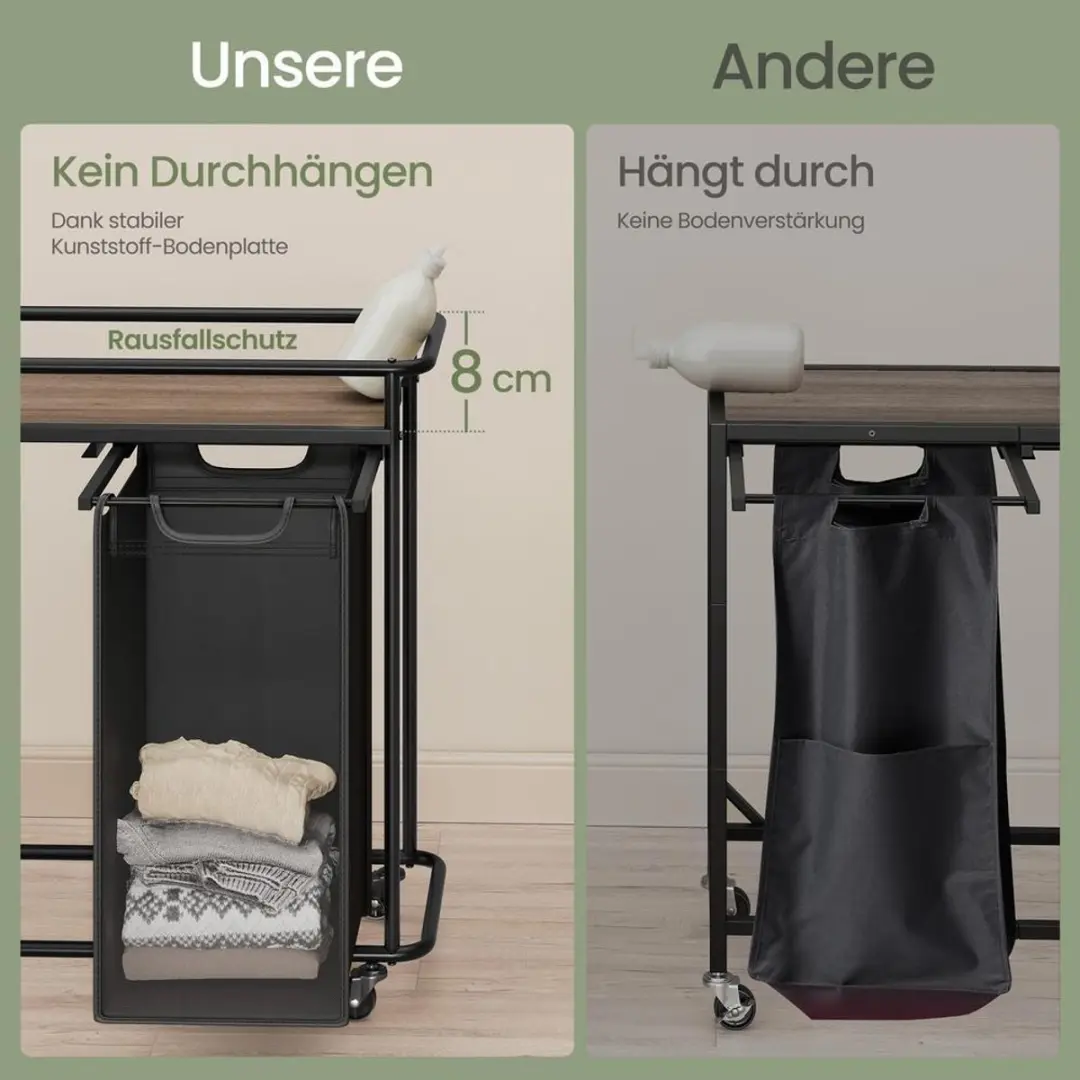 Songmics Wasmand 3 Compartimenten 150L - 104x33x79,5cm - Zwartbruin - afbeelding 6 van 6