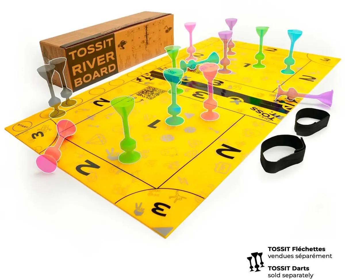 999 Games Tossit Party Board - Darts & Pétanque - 2 Matten 45x50cm