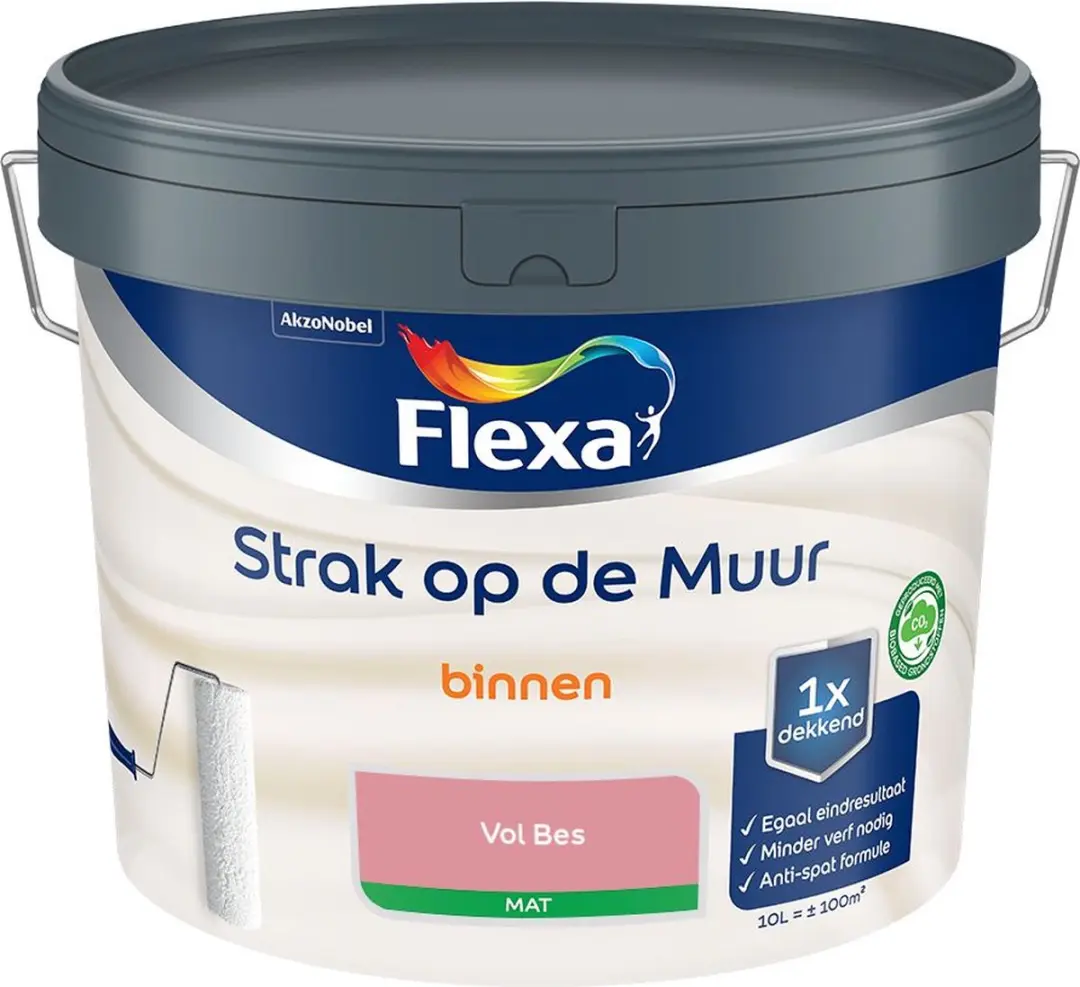 Flexa Strak Op De Muur Binnen Mat Vol Bes Mengverf 10L