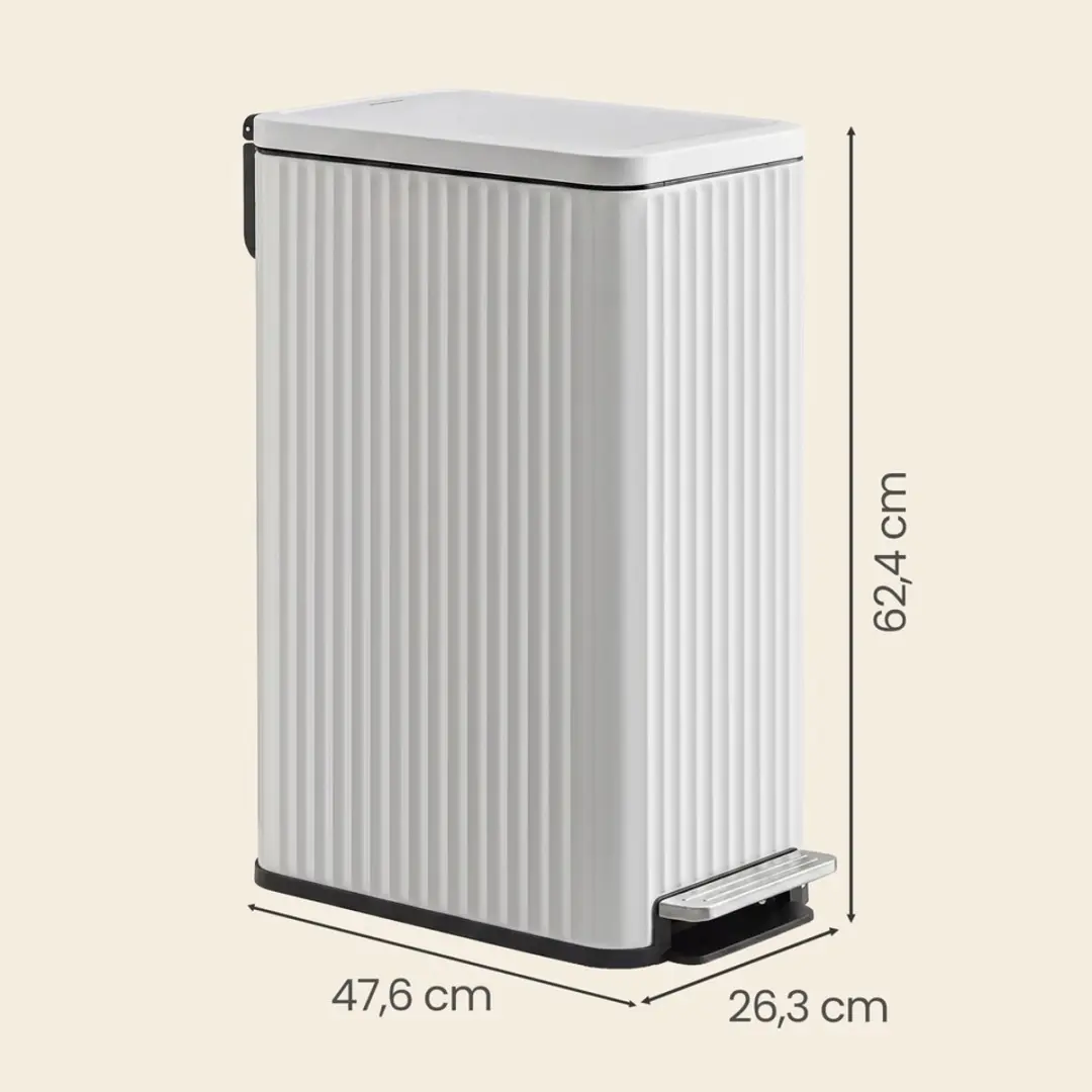 Songmics Keukenafvalbak 50L - Pedaal wit