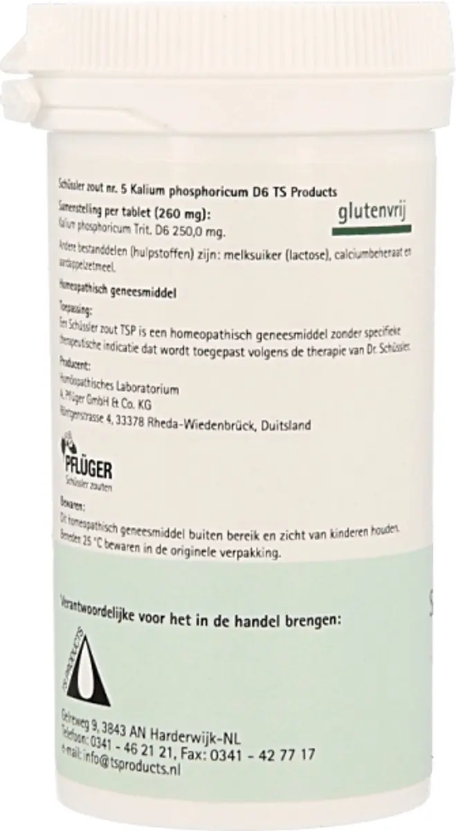 Pfluger Schüssler Zout nr 5 Kalium Phosphoric D6 - 400 Tabletten