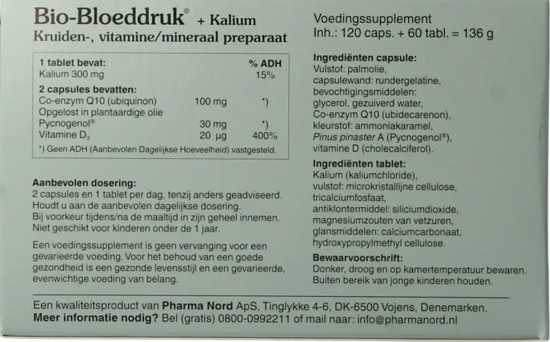 Pharma Nord Bio-bloeddruk + Kalium 180 Capsules