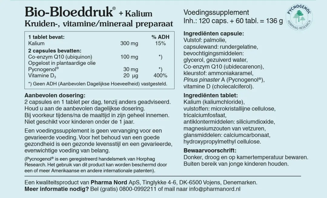 Pharma Nord Bio-bloeddruk + Kalium 180 Capsules