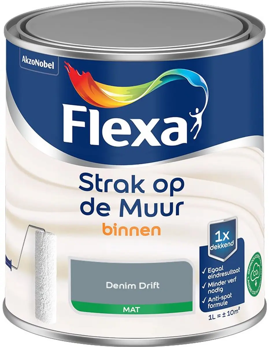 Flexa Strak Op De Muur Binnenmat Denim Drift Mengkleur 1L