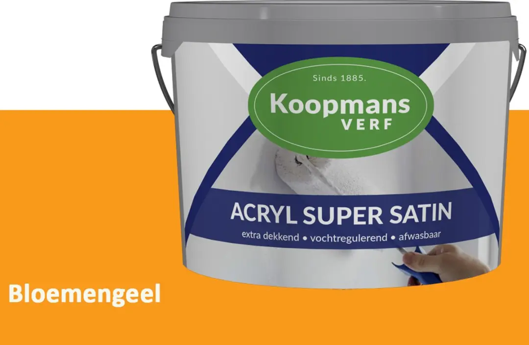 Koopmans Acryl Super Satin Zijdeglans Muurverf Bloemengeel 10L
