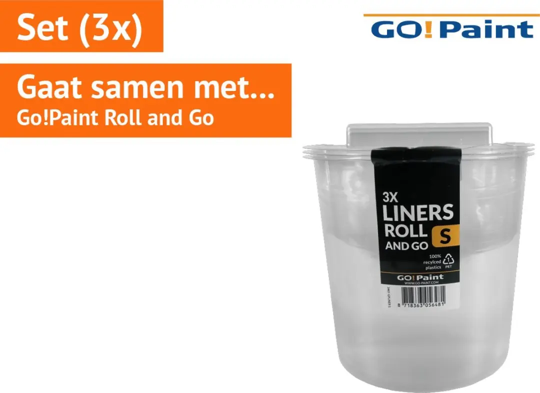 Go!Paint Inzetbak Roll and Go - 1L - 3 Stuks