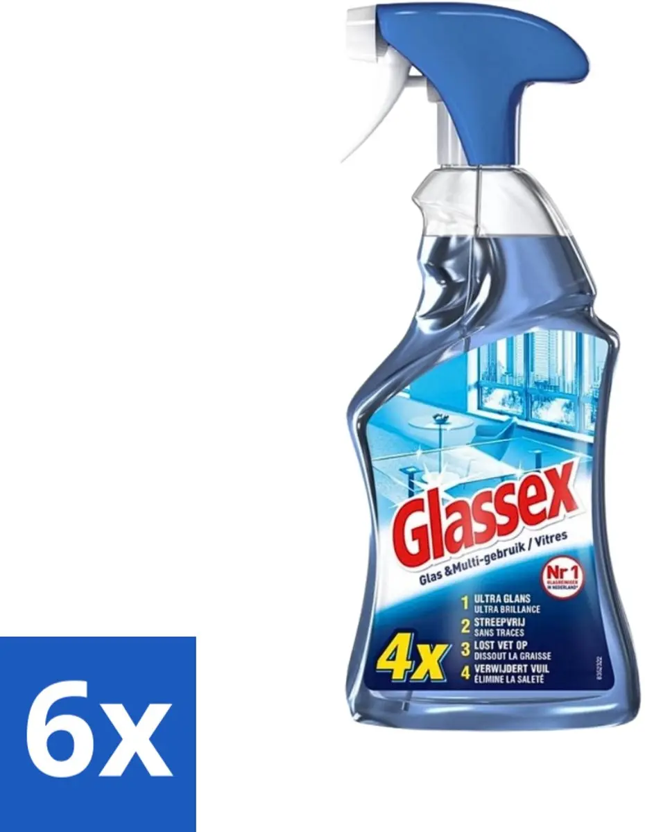 Glassex Glas & Multi Schoonmaakspray 750ml - 6 Stuks