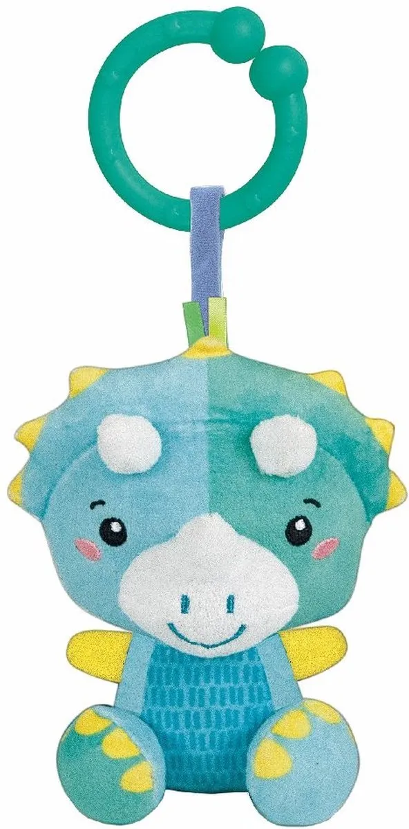 Clementoni Dino Junior Rammelaar 25cm - Pluche - Groen/Blauw - afbeelding 3 van 6