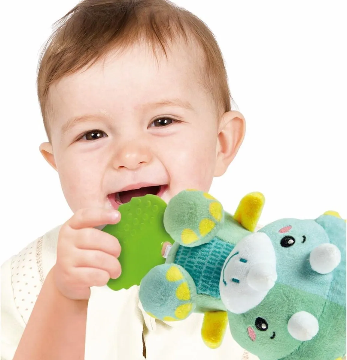 Clementoni Dino Junior Rammelaar 25cm - Pluche - Groen/Blauw - afbeelding 2 van 6