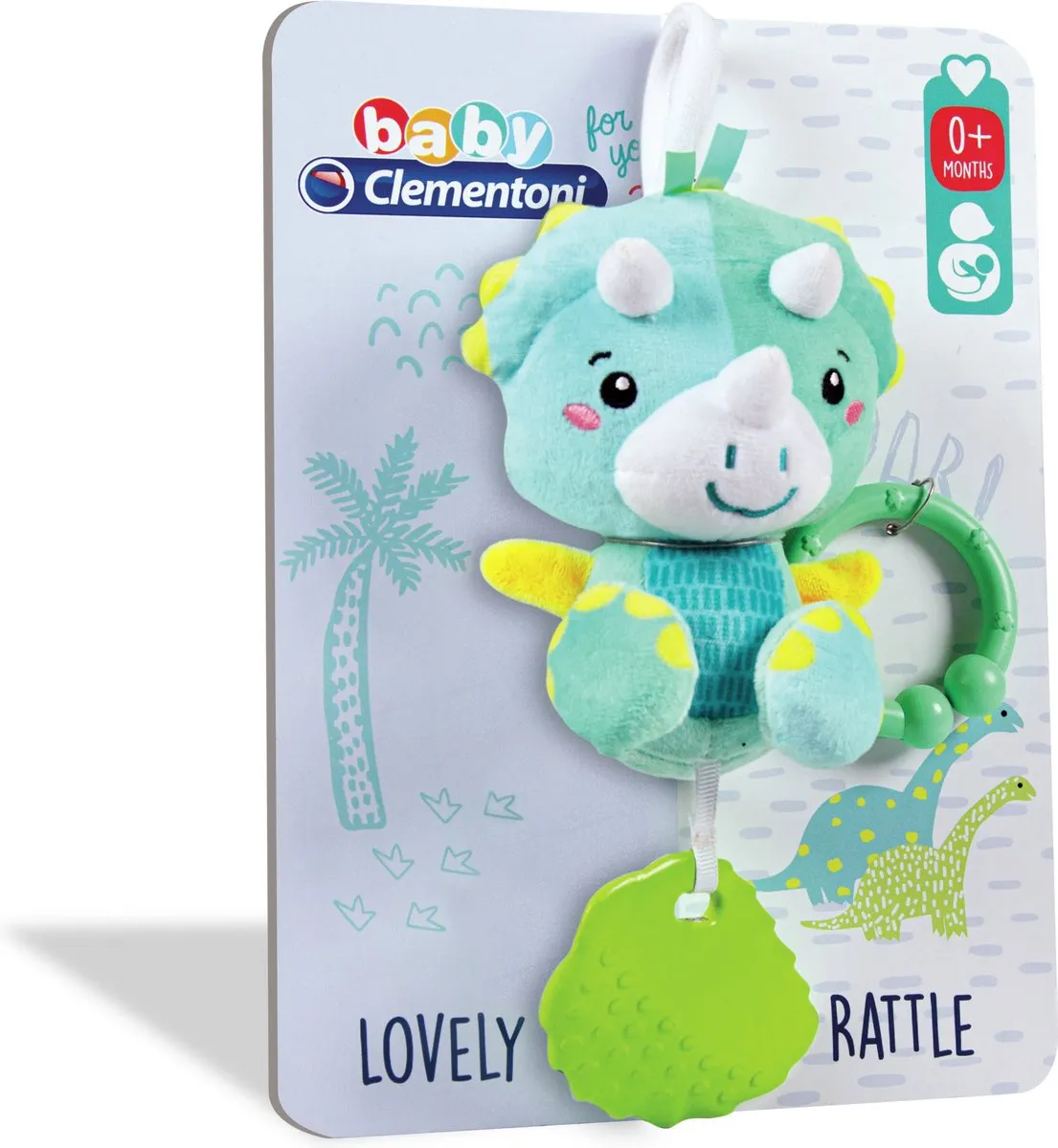 Clementoni Dino Junior Rammelaar 25cm - Pluche - Groen/Blauw - afbeelding 4 van 6