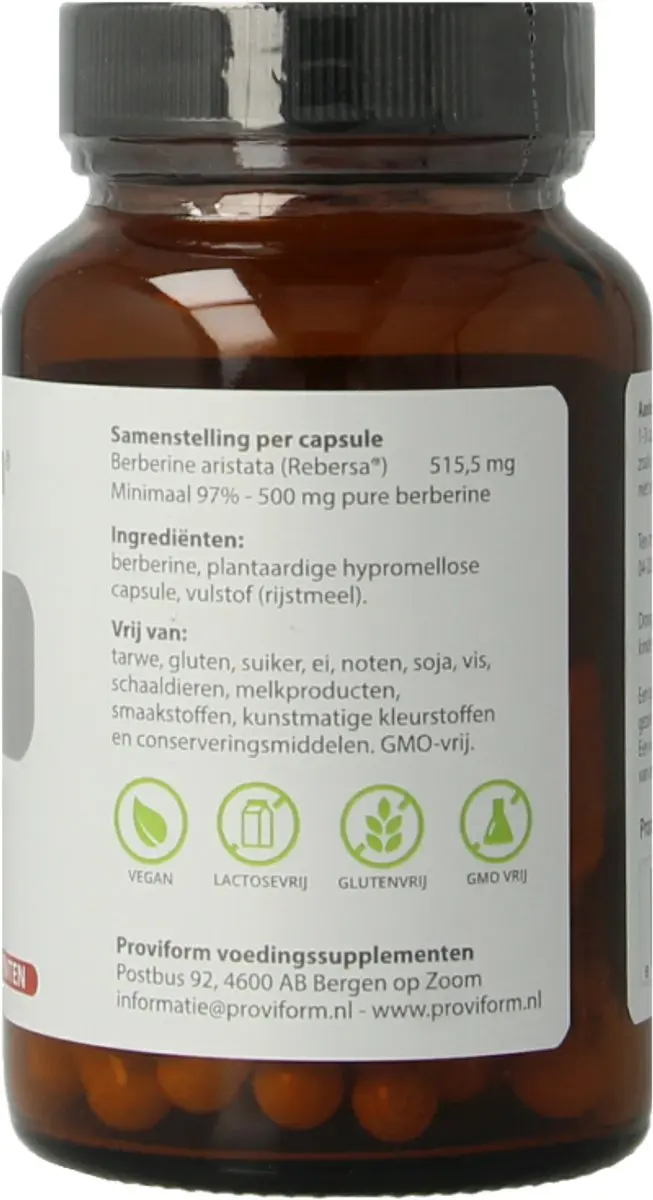 Proviform Berberine 500mg 60 Vegetarische Capsules