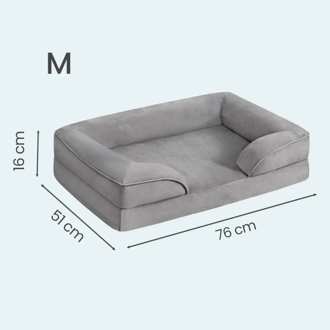 Songmics Orthopedisch Hondenbed M - 76x51x16cm - Lichtgrijs