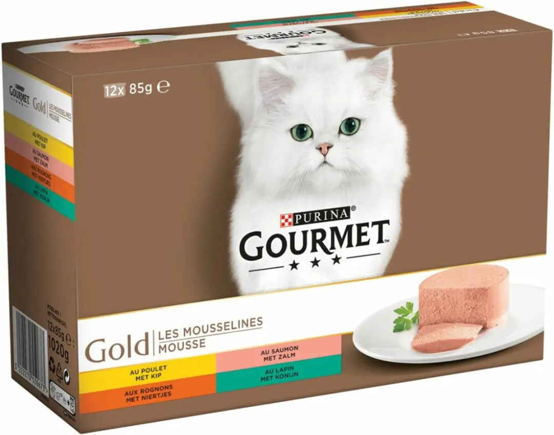 Gourmet Gold Fijne Mousse Blauw - 4x12 Stuks