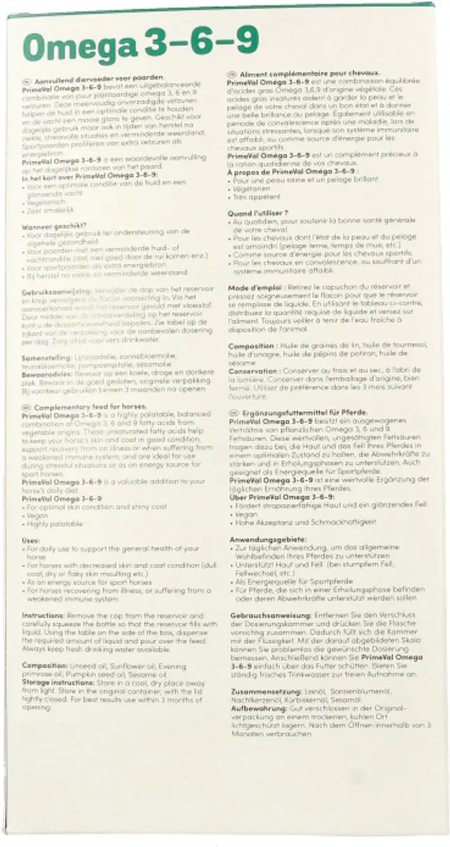 Primeval Omega 3-6-9 Paard Vacht 1L - afbeelding 6 van 6