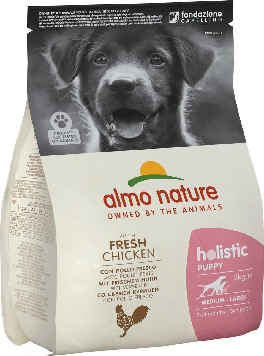 Almo Nature Holistic Puppy Droogvoer Kip 12kg - Medium