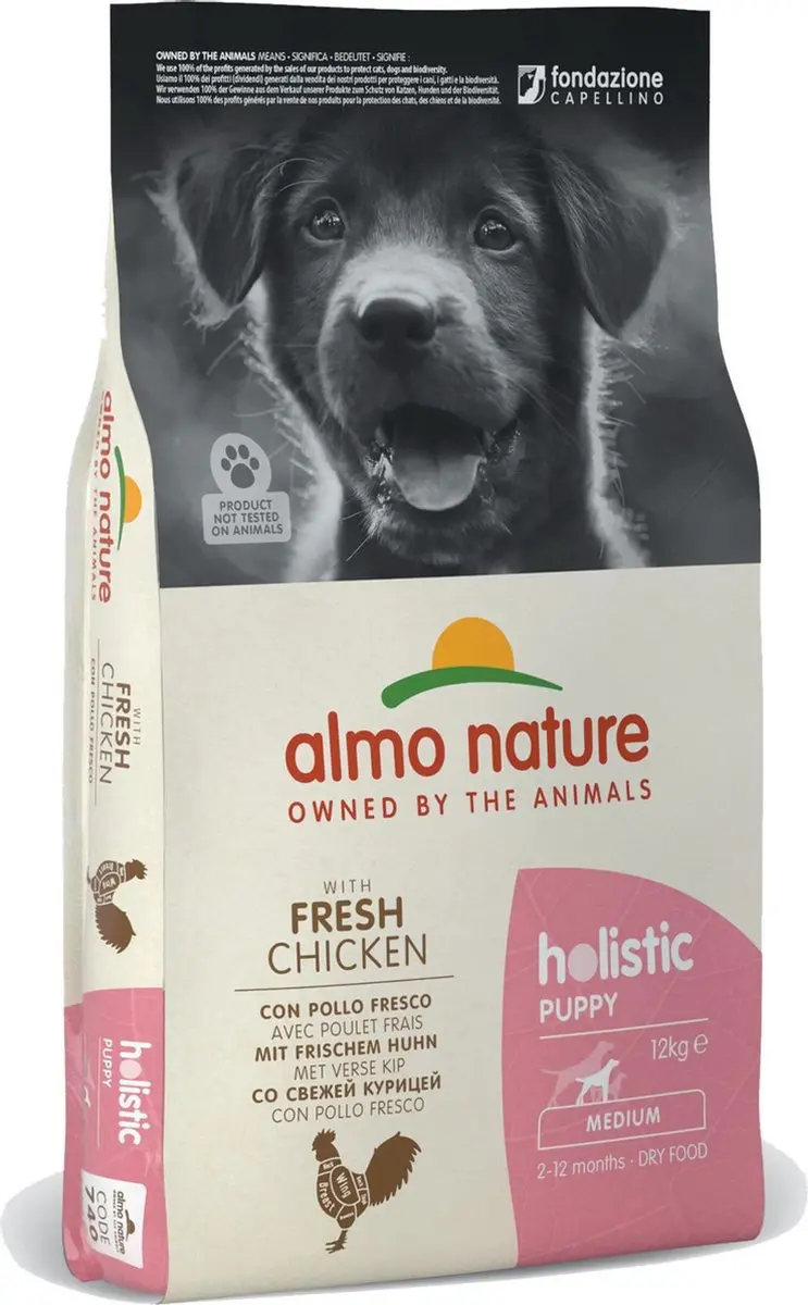 Almo Nature Holistic Puppy Droogvoer Kip 12kg - Medium