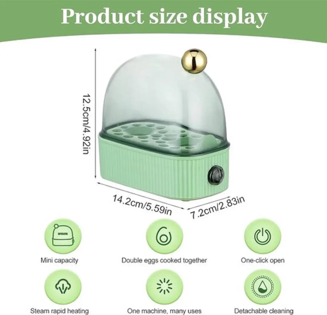 ECTEATOY Elektrische Eierkoker 250W - 2 Eieren - Groen