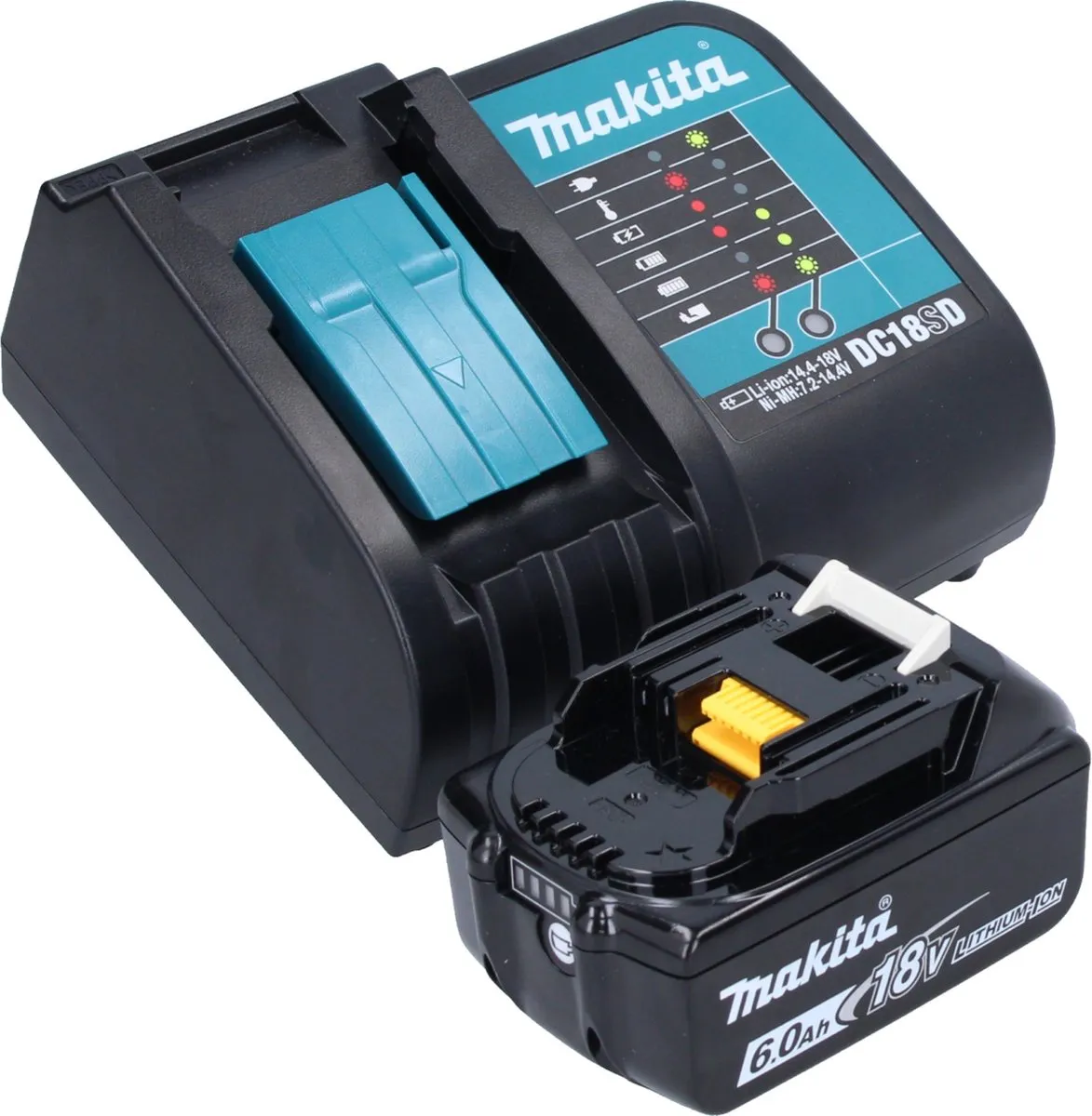 Makita DRT 52 SG1 Kantenfrees 18V - 6mm Borstelloos - 1x 6.0Ah Accu