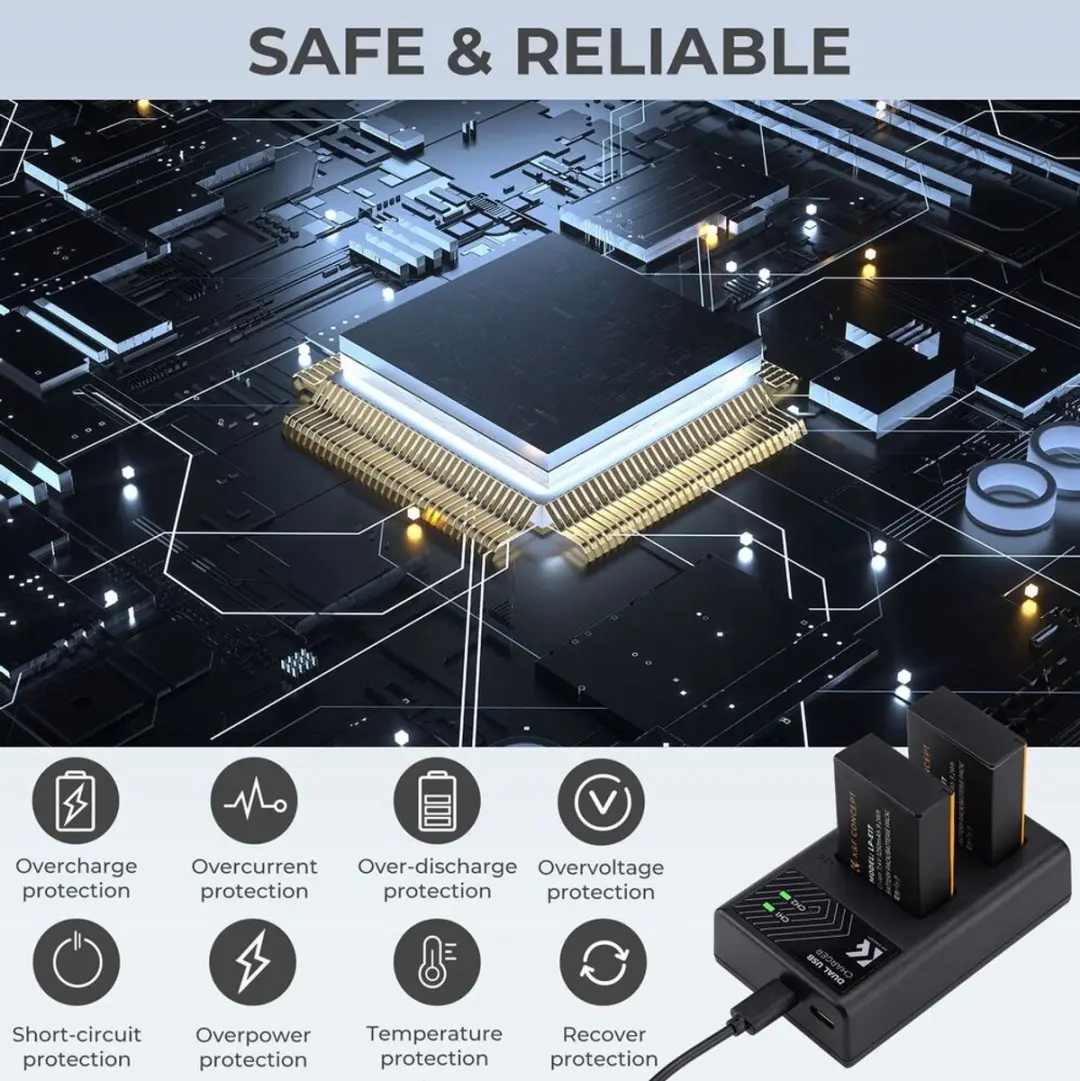 K&F Concept LP-E17 Dubbele Batterijlader - 2x Canon