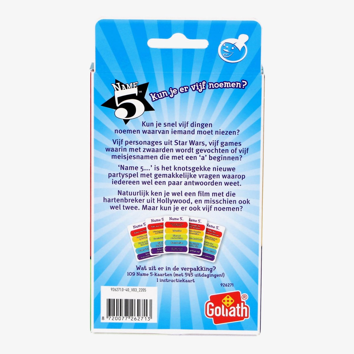 Goliath Name 5 Card Game - Kaartspel - Trivia - Kun je er vijf noemen?