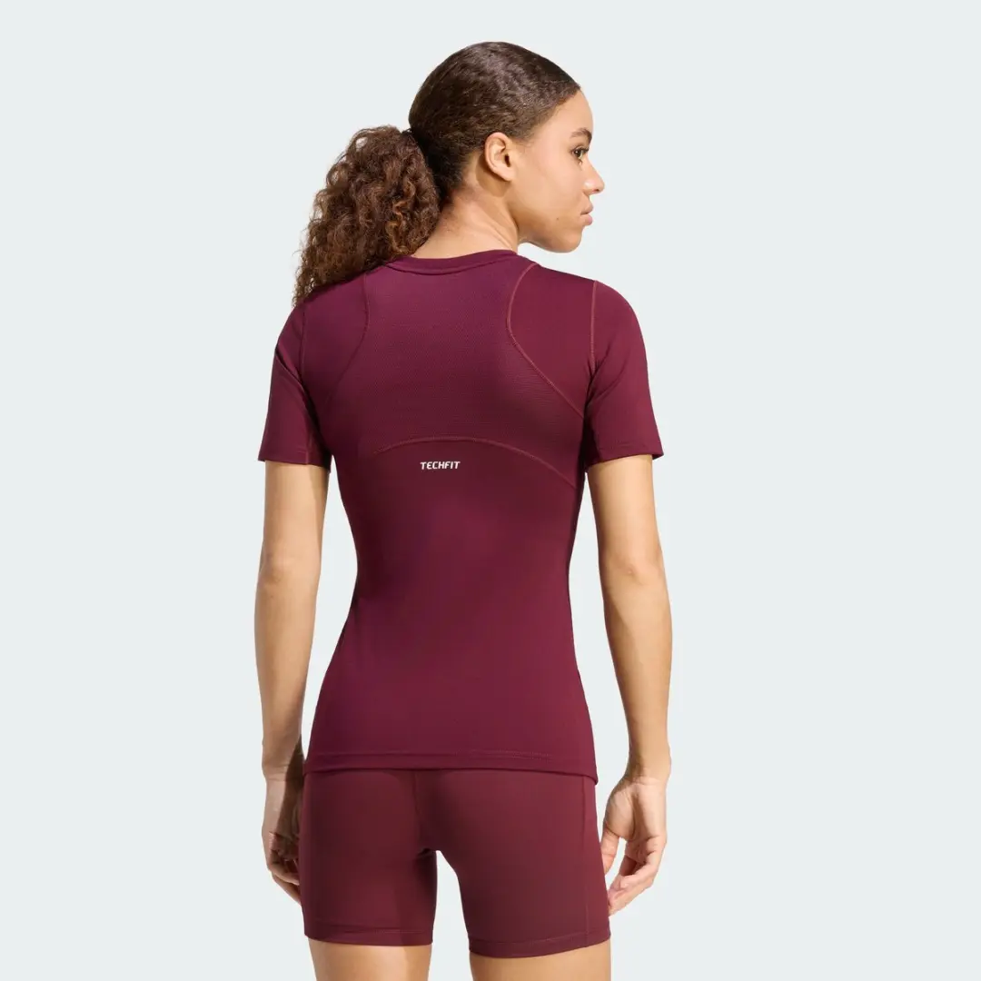 Adidas Performance Techfit Training T-shirt KS3384 - XS - Bordeaux