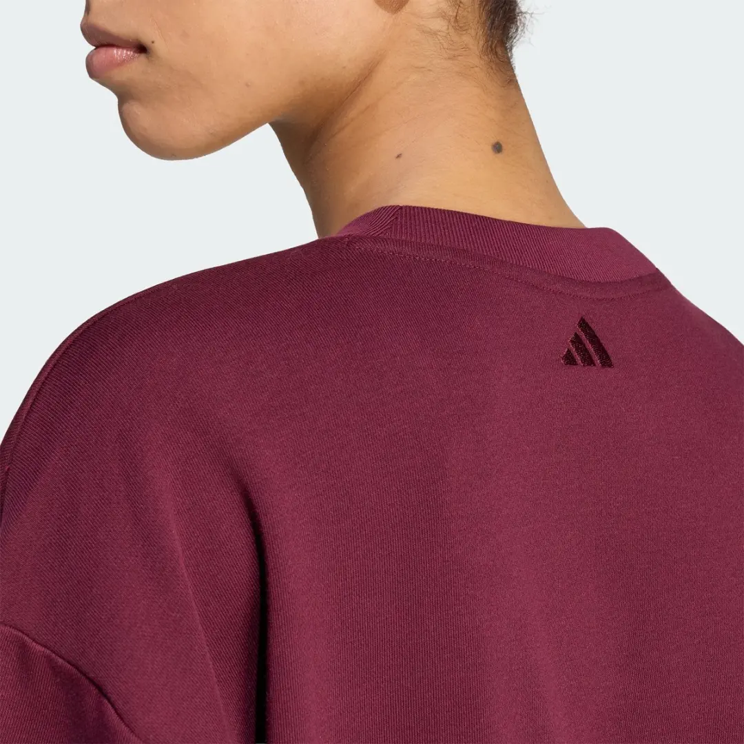 Adidas Sportswear Satin V-Neck Sweatshirt KS7925 - Bordeaux - XXXXL