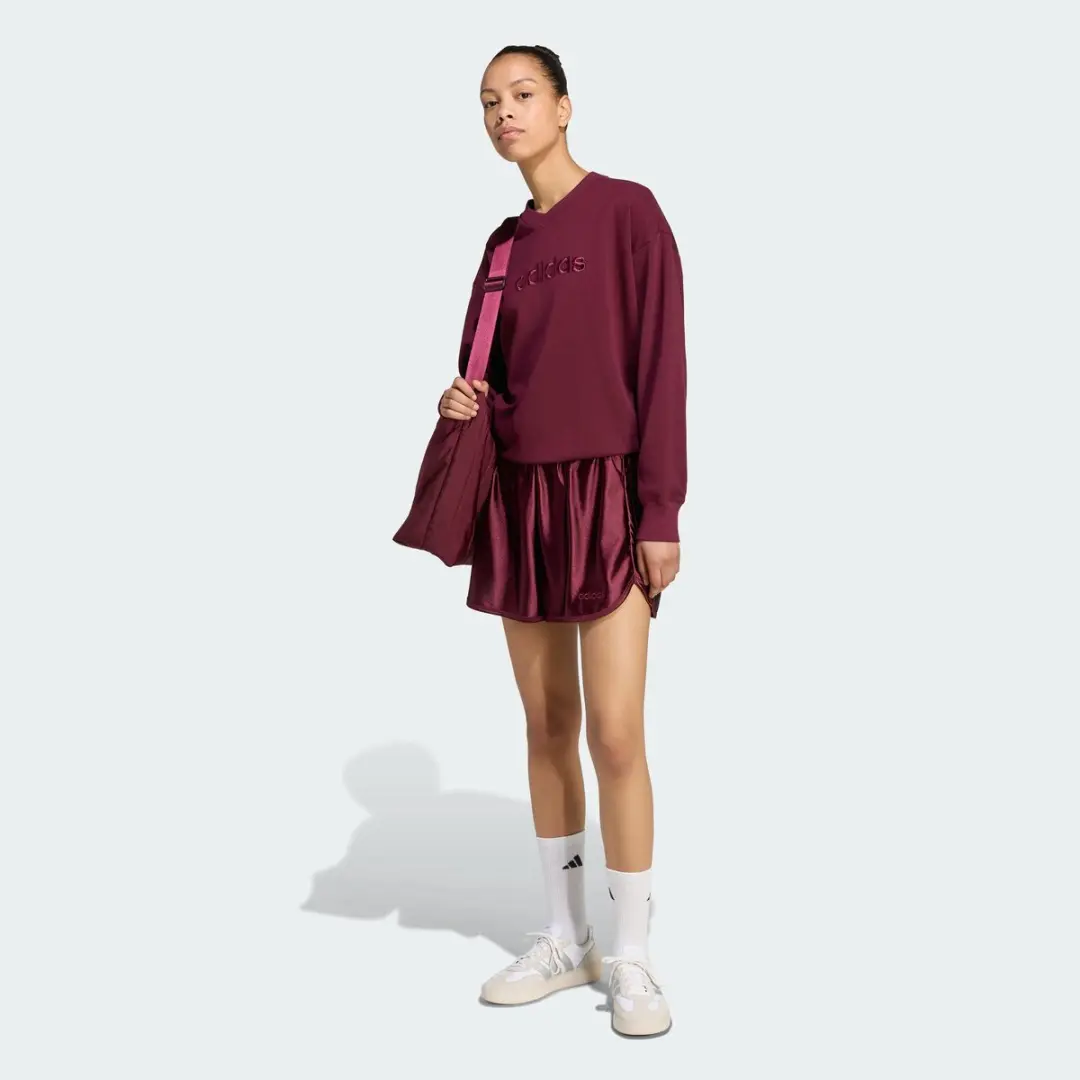 Adidas Sportswear Satin V-Neck Sweatshirt KS7925 - Bordeaux - XXXXL