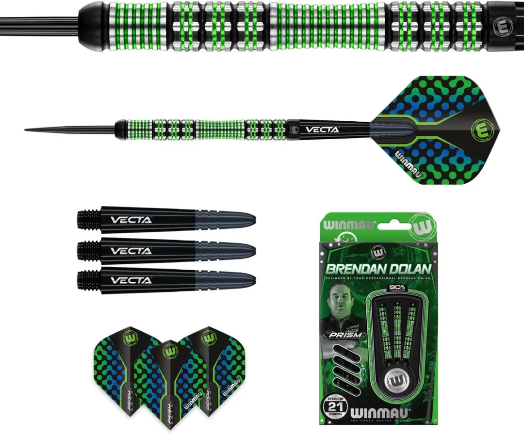 Winmau Brendan Dolan 90% Dartpijlen - 3 Stuks - afbeelding 6 van 6