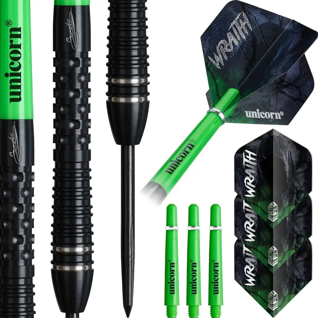 Unicorn Wraith Gary Anderson Phase 6 Dartpijlen - 3 Stuks - Groen/Zwart