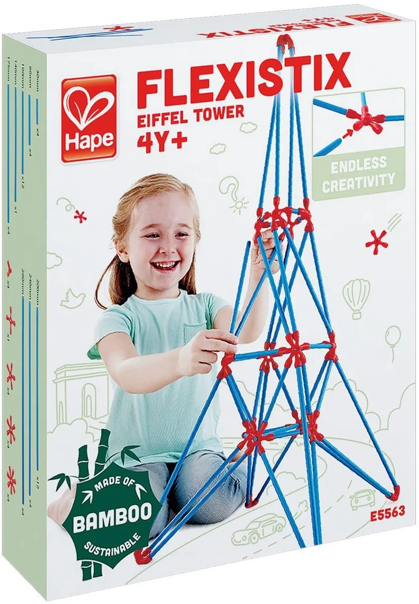 Hape Eiffel Toren Bouwset - 62 Stukken - Rood