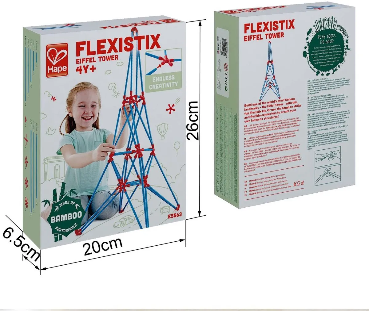 Hape Eiffel Toren Bouwset - 62 Stukken - Rood