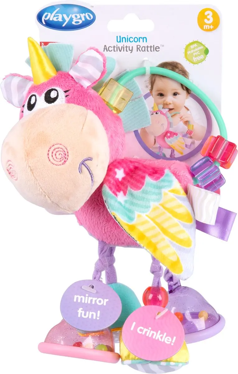 Playgro Clip Clop Rammelaar Unicorn Roze