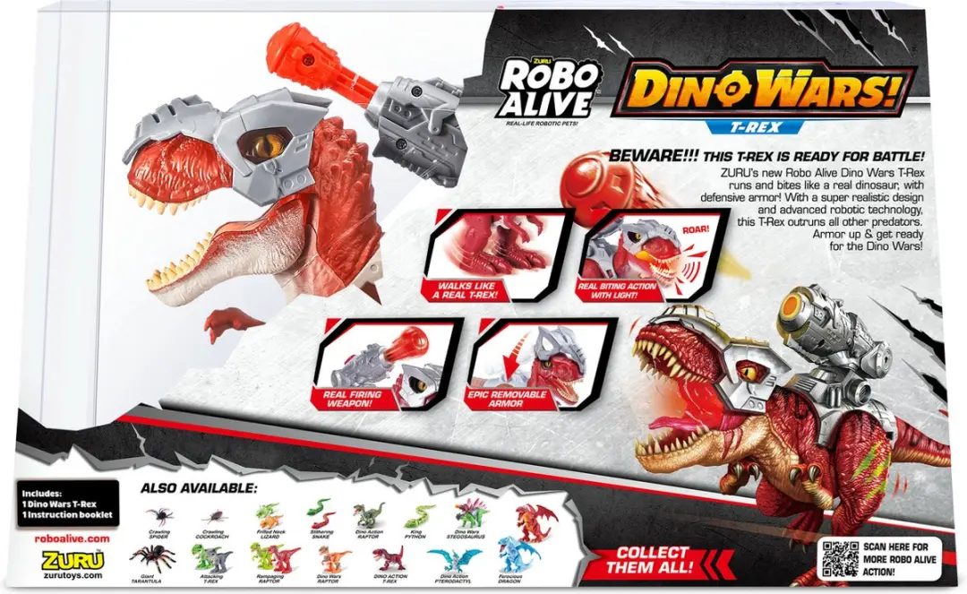 ZURU Robo Alive Dino Wars T-Rex Speelgoedrobot - Licht & Geluid - 8174 - afbeelding 3 van 6
