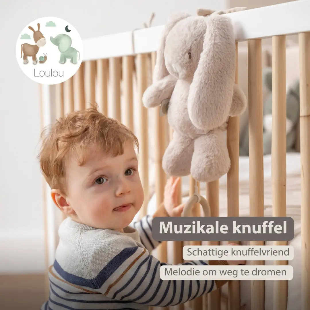 Nattou LouLou Muziekknuffel Konijn 30cm - Zand