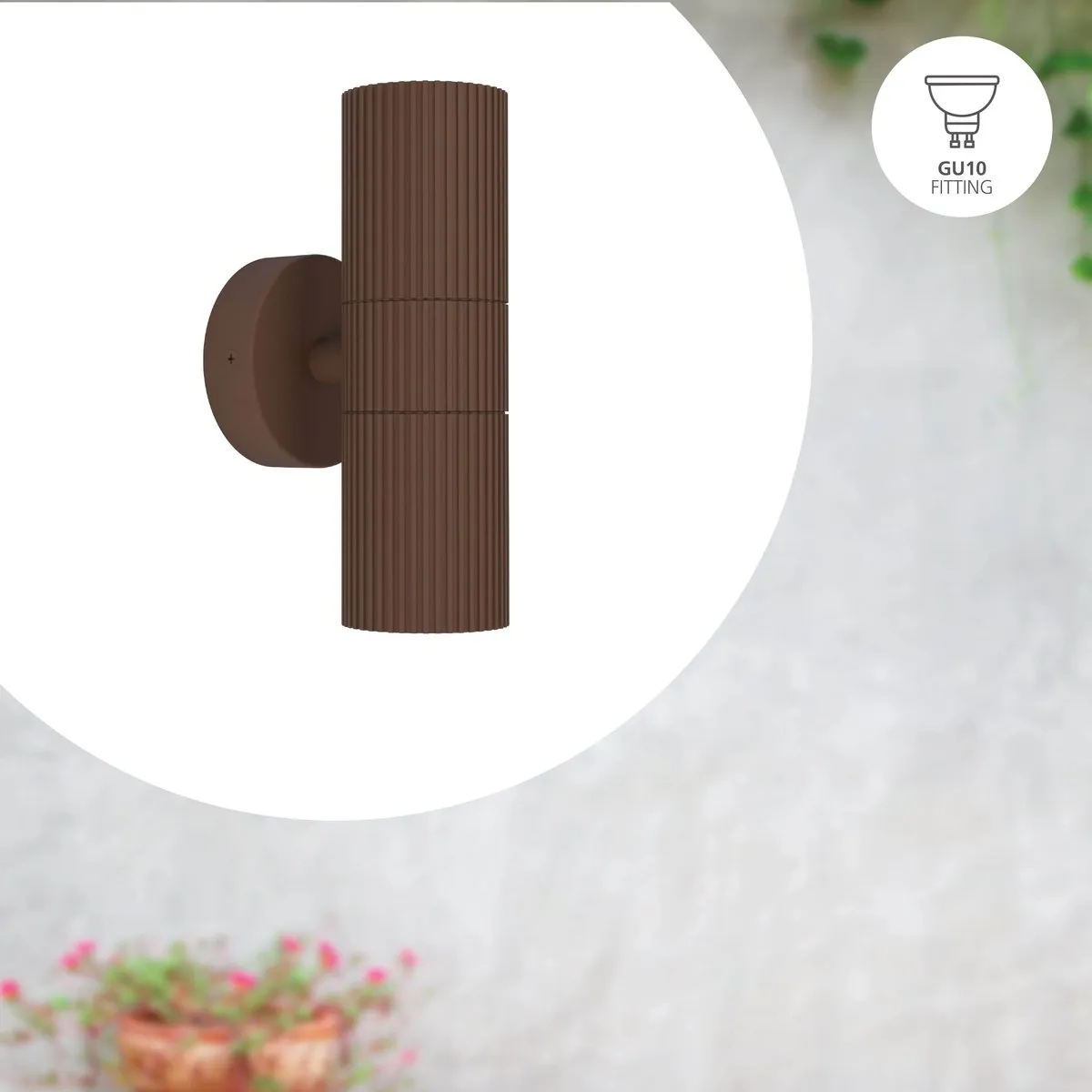 Eglo Tomelloso Wandlamp Buiten GU10 - 20cm - Donkerbruin