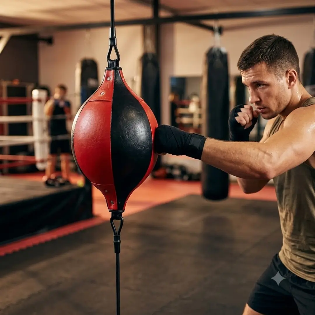 NuveX Dubbele Uiteinde Bokszak MMA Training - Rood/Zwart
