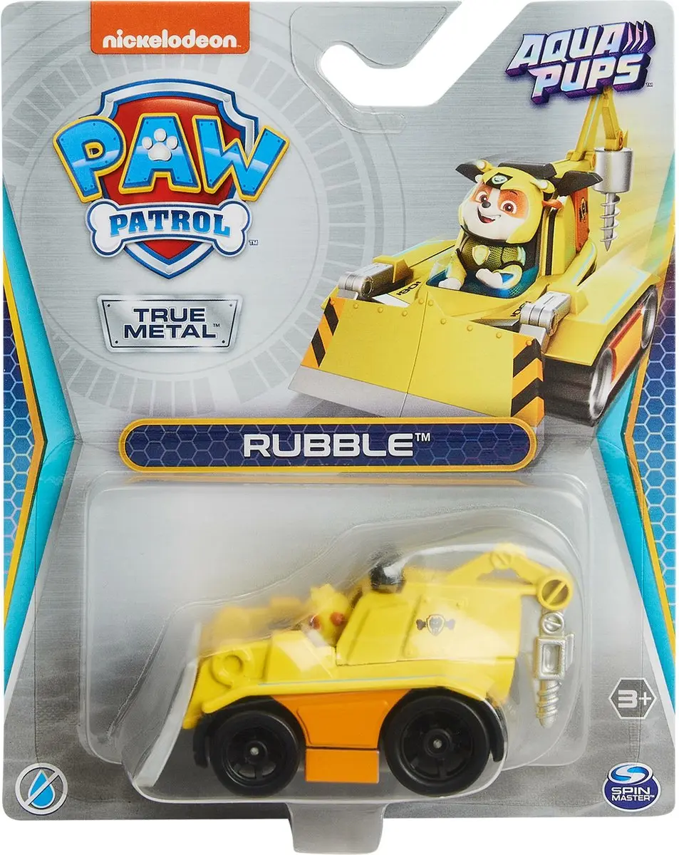 Spin Master PAW Patrol True Metal Aqua Pups Auto - 1:55 - Zwart/Blauw