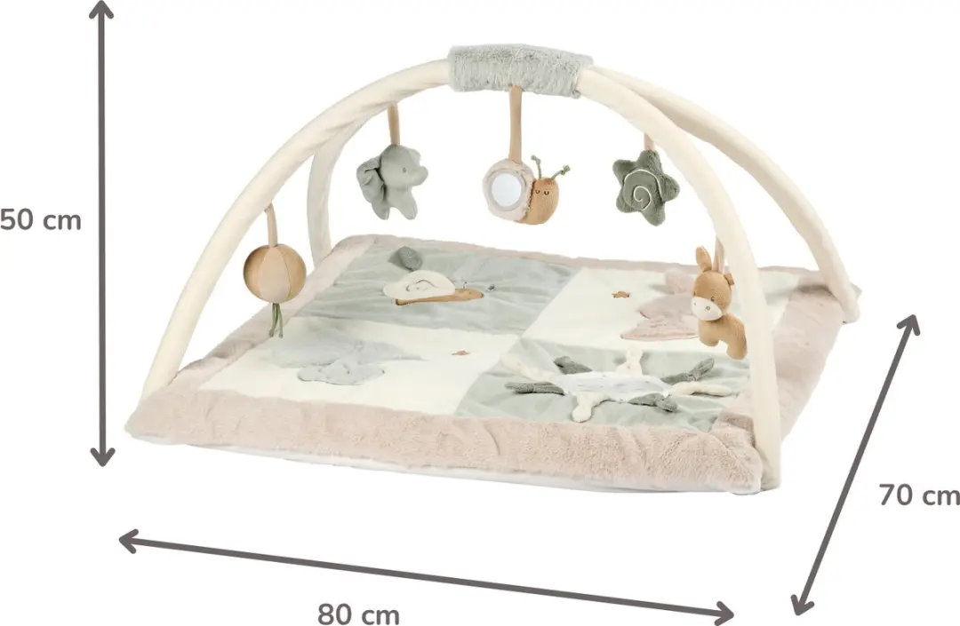 Nattou LouLou Speelmat Baby 80x80cm - Groen/Beige